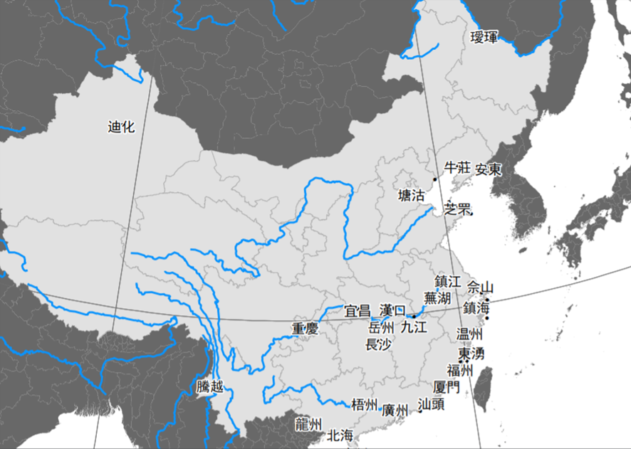 図２　『気象月刊』収録データの観測地点